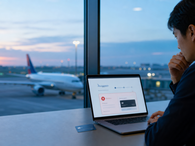 订机票时银行卡支付失败，旅客在机场查看航司付款页面与拒付提示