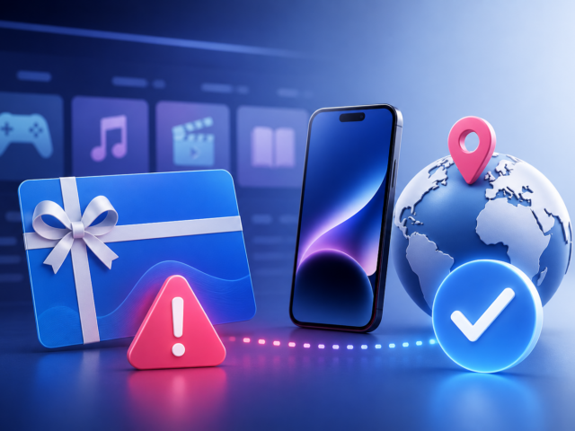 App Store 礼品卡无法兑换与地区问题排查示意图