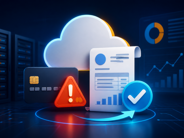 AWS 云账单付款失败与恢复排查示意图
